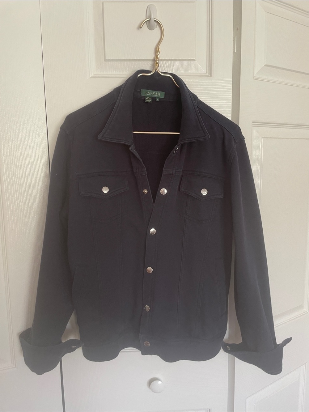 Lauren Ralph Lauren Navy Snap-Front Bomber Jacket